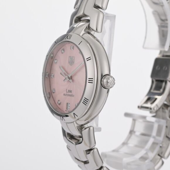 Tag Heuer Calibre 7 WAT2313 Automatic Pink Diamond Dial 35mm Ladies Watch w/ B&P